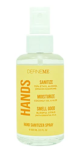 DEFINEME Hands Apothecary Hand Sanitizer, Fine Spray Mist, Blissful Citrus, 3 FL OZ Travel Size