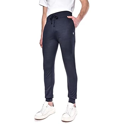 BESTLAKE BLK Men's Sport Pants Overalls in Cotton French Terry with Pockets, blue navy, XL Cover