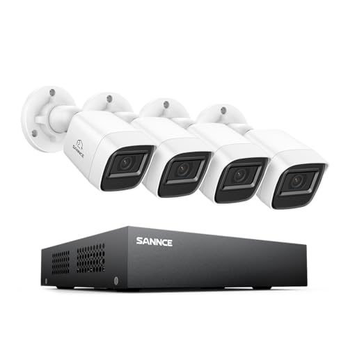 SANNCE 8CH Security CCTV Camera System 1080P HD-TVI with 5MP IP Camera Support Smart Motion Detection IP67 Weatherproof Remote Access NO HDD
