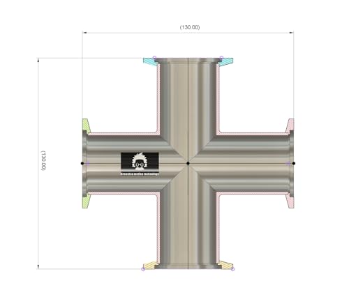 Image of bmotiontech superior Grade - Cross 4-Ways KF40 Flange Vacuum Adapter, All Ends with KF-40 (NW-40) Flange, Made of Stainless Steel 304, high Vacuum (KF40 cross)