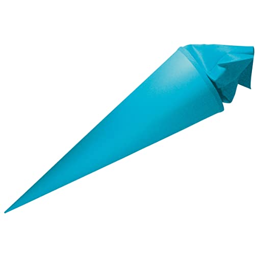PAINT IT EASY NEU Schultüte / Zuckertüte rund geklebt mit Filzmanschette, 70cm, hellblau Cover
