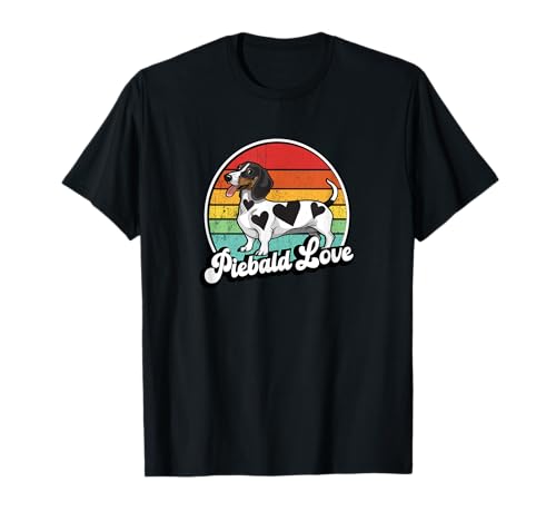 Funny Retro Vintage Love Piebald Dachshund Lover T-Shirt