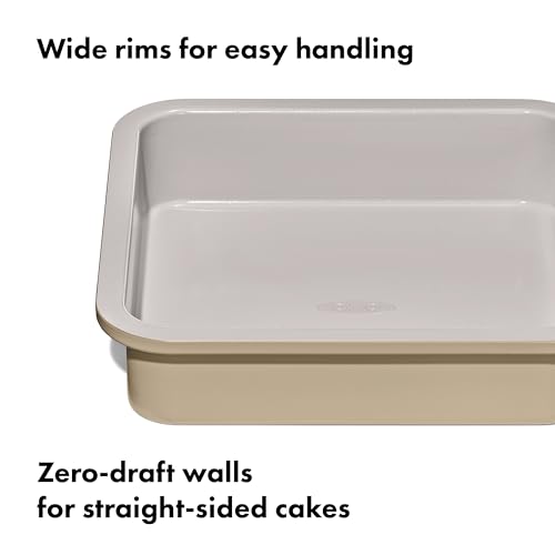 OXO Good Grips Non-Stick Pro Ceramic Coated Metal Bakeware 9” Square Cake Pan – Biscuit - Image 6