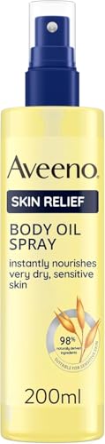 Aveeno Skin Relief Body Oil Spray, With Oat Oil & Jojoba Oil, Suitable For Sensitive Skin, Instantly Nourishes Very Dry, Sensitive Skin, Suitable for a Massage, 200ml