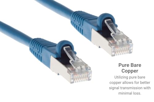 CablesAndKits Cable Ethernet Cat5e Shielded 2 ft Azul miniatura 3