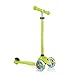 Produktbild Globber Primo Lights  Tretroller Kinder, 120/80 mm, ABEC 5, 3-rädrig, höhenverstellbar, LED-Leuchtrollen, Lime grün