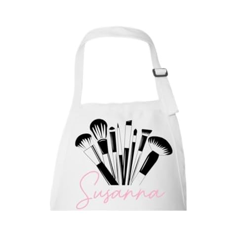 Crazy Paisley Designs - Custom Make Up Artist Apron with Name (White/Black) Cover
