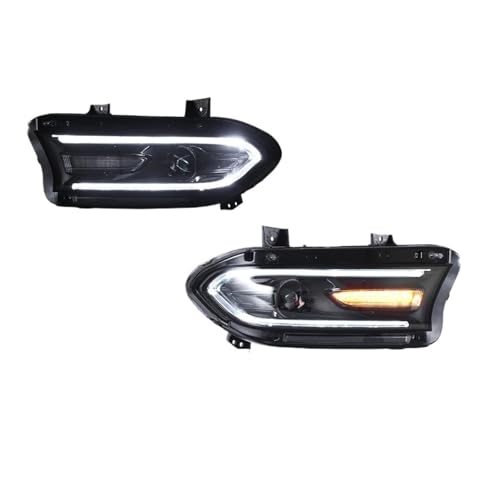MOMOHCHGBT Faros Delanteros Luces Principales Para Dodge Para Charger 2015 2016-UP Conjunto Faros Delanteros LED Para Coche Con Luz Conducción Diurna Y Ajuste DRL Faro Izquierdo(RHD - 1 Pair)