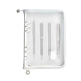 Binder Journal Cover - 6-Ring PVC Clear Zipper Protector - 10x7 inch Journal Shell Cover | for Refillable Notebook School Business Study Home Travel