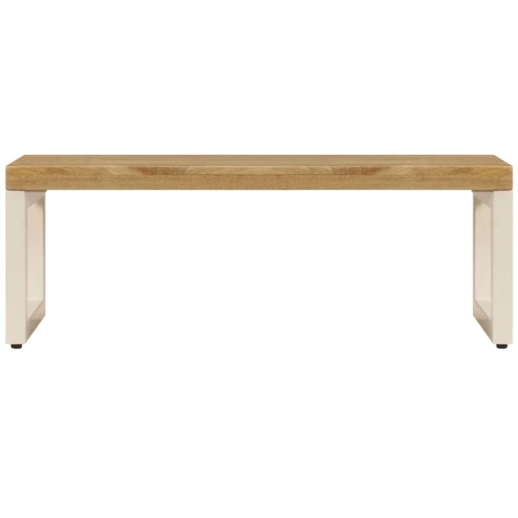 Stolik kawowy 100 x 50 x 35 cm lite drewno mango | Stal, polerowana, lakierowana, stół akcentowy, łatwy montaż, niepowtarzalny design