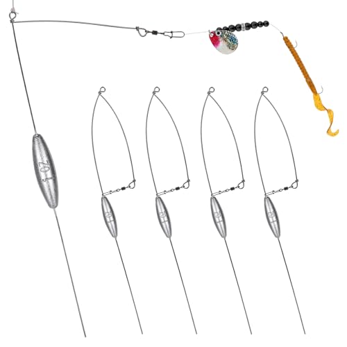 THKFISH 5 Pack Bottom Bouncer for Walleye Rigs 1OZ-3OZ Trolling Weights Fishing Weight Sinkers Trolling Drifting Fishing Live Bait Spinner Rigs Crankbaits Crawler Walleye Rig
