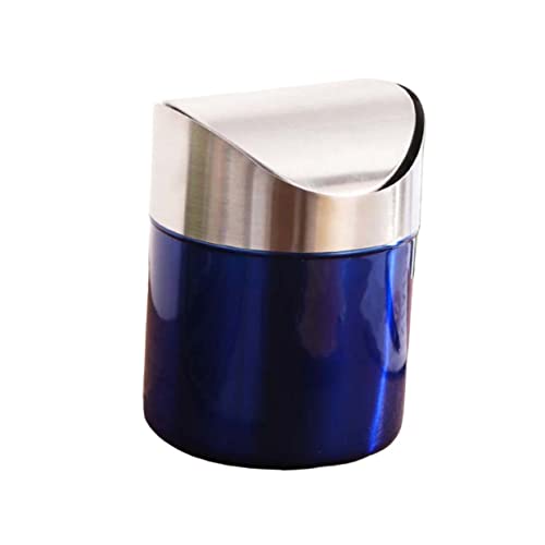 Papelera compacta de acero inoxidable para escritorio
