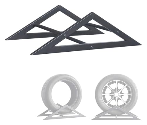 YAYREC Supporto in Acciaio a Parete per Pneumatici， Espositore for Pneumatici Esagonale da Pavimento for Garage, casa, Fiera, Officina di Riparazione Auto(TriangleBase)