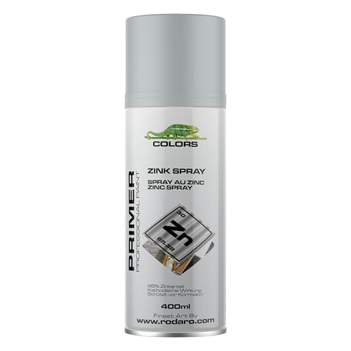 COLORS Zinkspray Sprühlack grau - 400ml Spraydose. Hervorragender Korrosionsschutz für alle metallischen Oberflächen, schnelltrocknend, Rostschutz-Beschichtung nach der Metall-Bearbeitung
