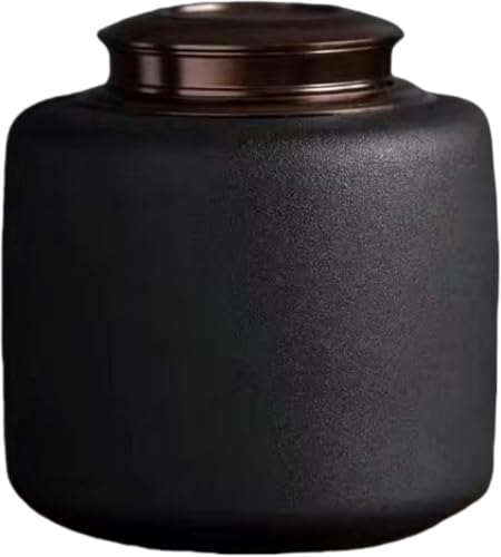 AMTIME 骨壺 小さい 骨壷 ミニ 分骨用 陶器 人間の灰用 記念品壺 納骨容器 遺灰 遺骨入れ 袖珍骨壷 仏具用品 ペット 人間用 手元供養 (Large,ブラック)