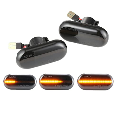 LEDFEWAG 2 pièces LED Feux de jour Clignotant Latéraux Dynamique Ambre Compatibile pour Renault Megane 1 Clio1 2 KANGOO ESPACE