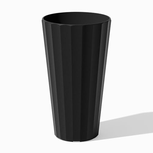 Image of Veradek Column Series Tall Planter - Tapered Outdoor Planter with Shelf
