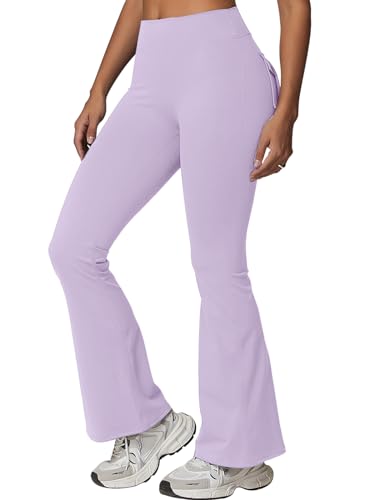 Rugkey Flare Leggings with Pockets for Women Butt Lifting Workout Leggings Gym Bell Bottom High Waisted Yoga Pants3