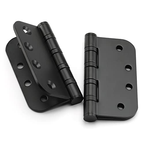 3 Pack Goldenwarm Ball Bearing Door Hinges For Exterior & Interior Doors 4In Stainless Steel Door Hinges Heavy-Duty Door Hinges Black 4'' Door Hinge, 5/8'' Radius Corners #TOP6
