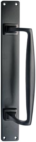 Adonai Hardware "Gabbatha Brass Door Pull on Plate - Black Powdercoated