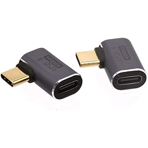 90 Degree Right Angle USB C Adapter, 40Gbps USB 4 Cable Adapter, Type-C Male to Female Extender Support K@60Hz Video Display 100W 5A Charging for Thunderbolt4, USB4, USB C Mobile Phone, Tablet Cover