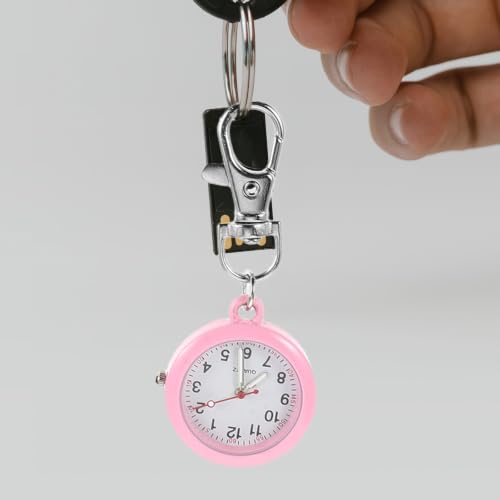 Reloj de bolsillo para enfermeras Cabilock: 6 piezas de acero inoxidable con cuarzo y luz. 6