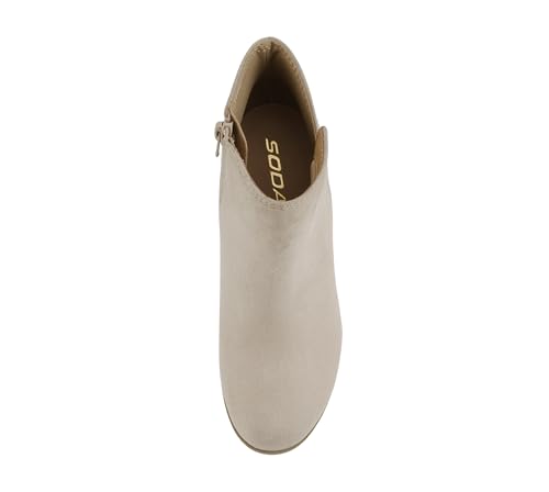 Image of Soda Ability - Mid Ankle Bootie w /Split Shaft and Zipper Stacked Wedge Heel