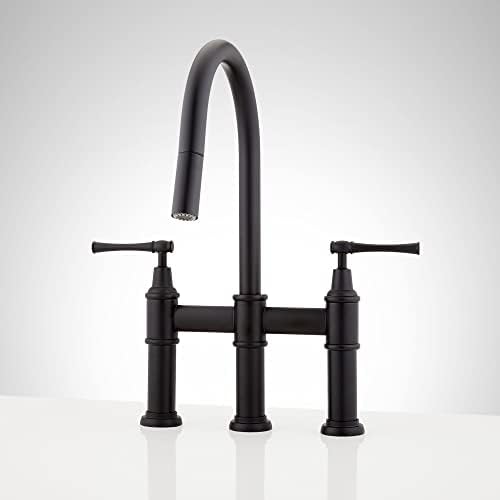 Signature Hardware 455766 Hurston 1.8 GPM Double Handle Bridge Pull-Down Kitchen Faucet