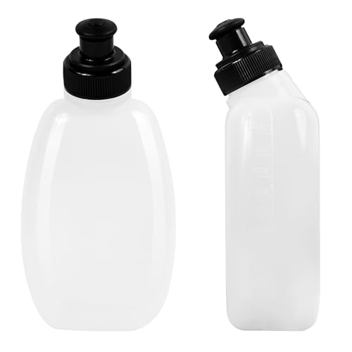 2 Pack 10oz BPA-Free Bike Water Bottle and Running Water Bottle Set - For Hydration Belt, Handheld Water Bottle Running, Small Water Bottles, Flip Belt Water Bottle - Ideal for Marathon, Hiking
