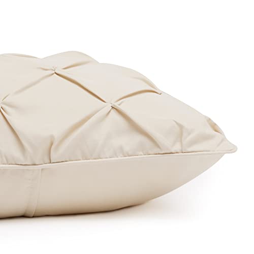 Image of Amazon Basics Soft, Lightweight 2 Piece All-Season Down-Alternative Comforter Bedding Set, Pinch Pleat, Twin /TwinXL, Beige, Geometric