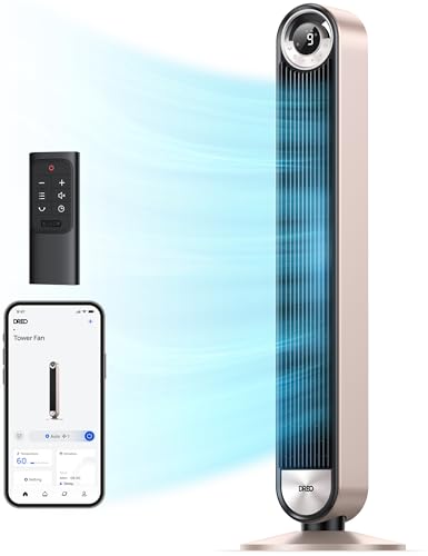 DREO Smart Tower Fan for Bedroom, 90° Oscillating Bladeless Fan