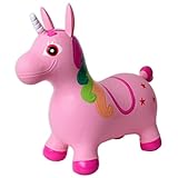 TE-Trend Caballo Saltos Animal de Brincar Unicornio Caballo hasta 50kg Resistente en Púrpura O Rosa - Rosa