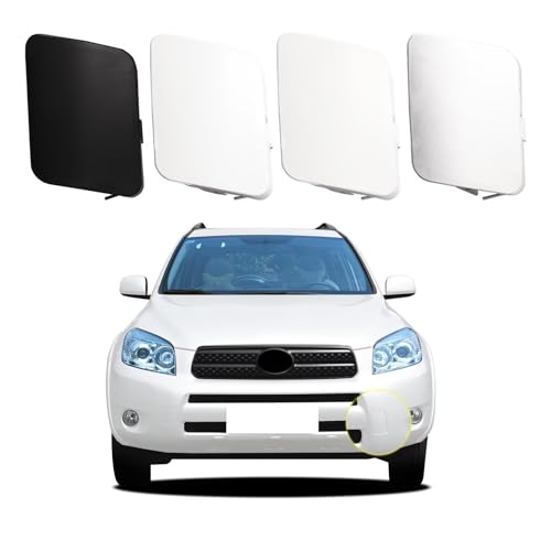 Goholy Car Front Bumper Tow Hook Cover Compatible with Toyota RAV4 2006 2007 2008 Trailer Cover Cap 53286-42931 53285-42930 Trailer Cover Towing Eye Cap Black