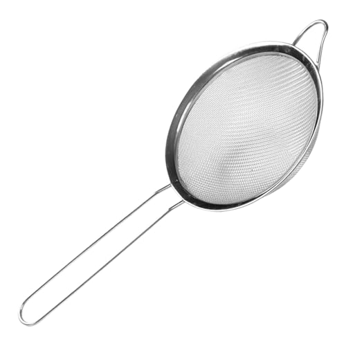Colador de alambre con asa, colador de malla con mango | Colador de cocina de acero inoxidable con mango | Colador y colador con mango resistente para alimentos, té, arroz, aceite,
