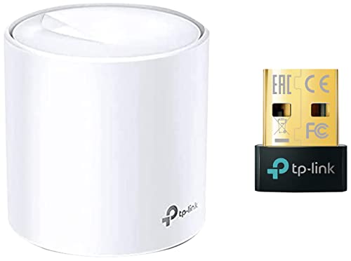 Image of TP-Link Deco X20(1-Pack) AX1800 Whole Home Mesh Wi-Fi System, Next-Gen Wi-Fi 6, ODFMA, MU-MIMO, HomeCare Build-in Antivirus & TP-Link USB Bluetooth Adapter for PC, 5.0 Bluetooth Dongle Receiver