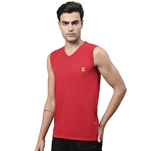 Image of Mack Jonney Regular Fit Cotton Solid Gym Vest for Men-V SL ANTHRA 01-P