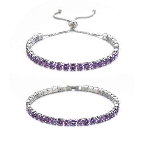 Siliver Tennis Bracelets for Women Cubic Zirconia Tennis Bracelets Birthstone Bracelet Jewelry Birthday Valentine Mother's Day Gift for Women Mom Wife Her