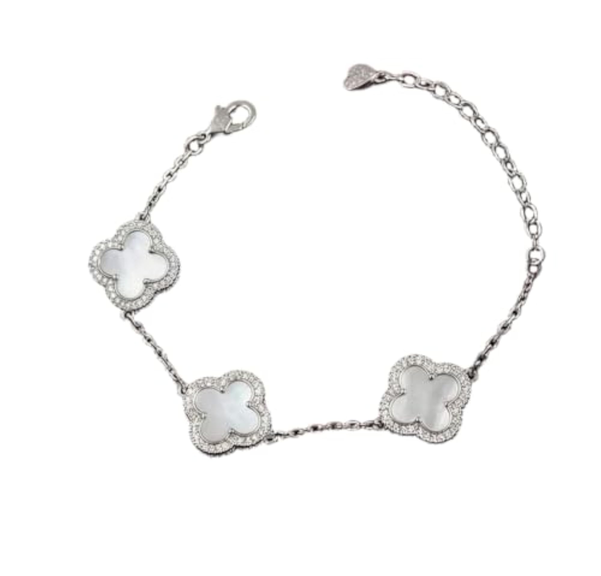 Women's Luminous Clover 925 Silver Bracelet, Elegant