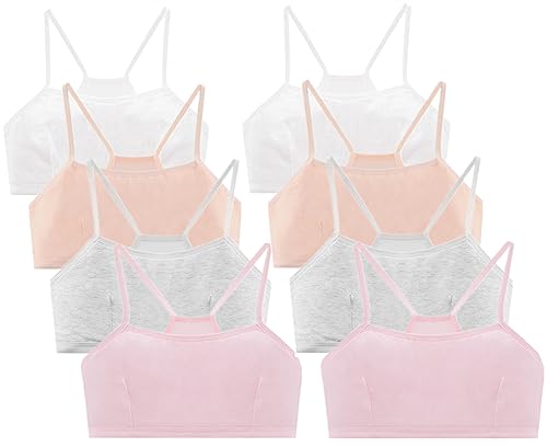 Girls' Training Bras Crop Cami Cotton Strap Bra