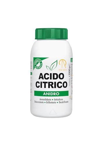 Rocard® Acido Citrico Anidro 1 Kg – Prodotto Naturale Multifunzione 100% Puro | Anticalcare, Disincrostante, Decalcificante, Brillantante per Casa, Cucina e Lavatrice