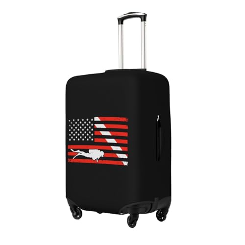 Vintage American Diver Down Flag Scuba Diving Travel Luggage Cover Suitcase Protector Fits 18-32 Inch Luggage2