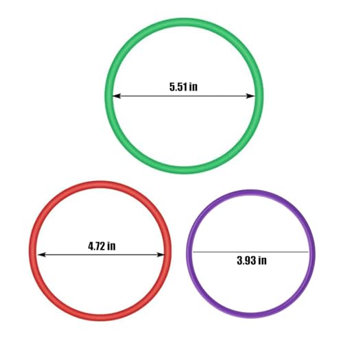 6 Stück Kunststoff Toss Ringe Set, Ring Toss Spiel, Farbige Wurfringe Spielsachen Für Kinder Und Erwachsene, Kind Target Übungsspiele, Grün, Lila, Rot, Kiuiom