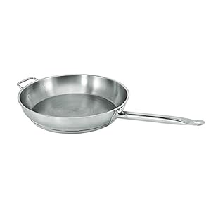 Update International (SFP-14) 15″ Induction Ready Natural Finish S/S Fry Pan w/Helper Handle