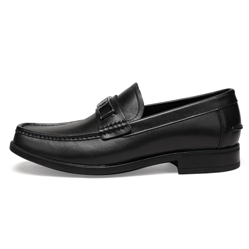 Men's Casual Dress Shoes, Premium Leather Formal Buckle Dress Loafers4
