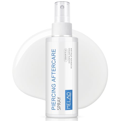 Piercing Aftercare Spray 100ml - with Sea Salt, Aloe Vera & Rosemary for Cleansing and Comfort - Suitable for Ear, Nose, Lip, Eyebrow, Belly and Body Piercings