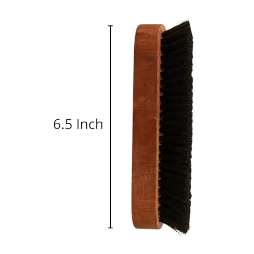 Image of Zebra Plastic Shoe Brush with Natural Hair Bristles | High-Density Soft Bristle Buffing Brush for Shoes, Bags & Leather Care | Pack of 2