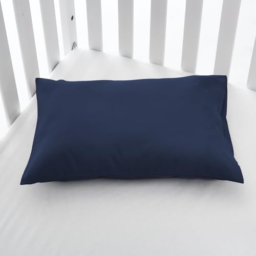 Image of EXQ Home Toddler Pillowcases 13x18 Travel Pillow Case Set of 2, Small Pillow Case Fits Baby Pillow Sized 12x16, 13x18, Kids Pillowcases 2 Pack Machine Washable with Envelope Closure (Dark Navy)