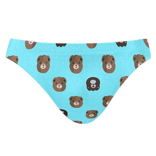 Men's Swim Briefs Cute Teddy Bear Swimsuit Beach Swimwear Bikini M B0404227