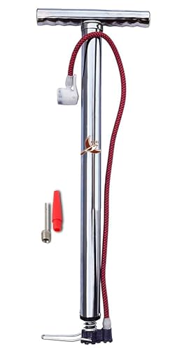 Image of Koel Steel Cycle Air Pump for Bicycle with Presta and Schrader Valves Football Handball Float Inflatable Furniture Motorcycle, Car Balloon Includes Inflatable Nozzle (Silver)