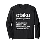 Otaku Definition Camiseta Japón Anime Manga Manga Larga